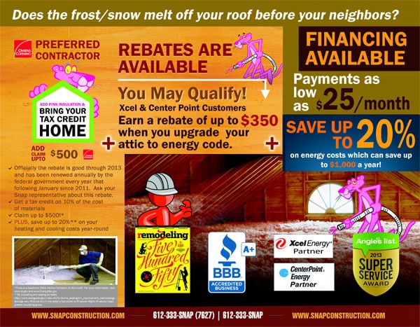A brochure with offers for new insulation.