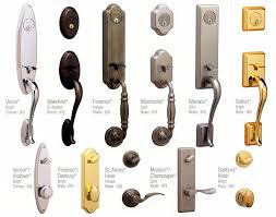 A selection of doorknobs on a white background.